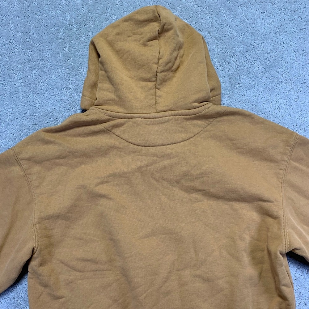 H&M Blank Staple Hoodie XS Yellow Orange Sweatshirt Pullover Heavy Oversized - Picture 8 of 13